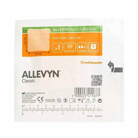 Allevyn Foam Dressing 2 X 2 Inch Without Border Film Backing Nonadhesive Square Sterile, 66027643, 60PK 66007643